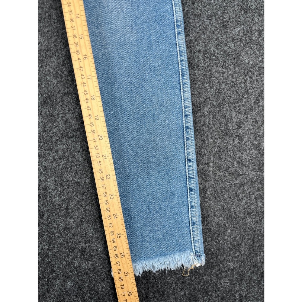 We The Free Free People Skinny Jeans Light Wash Raw Hem Blue Denim Womens 28 - Picture 7 of 9